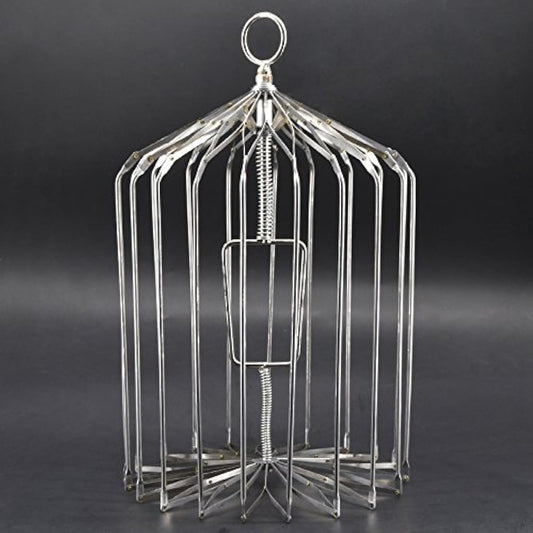 Appearing Bird Cage Silver Metal Foldable Bird Cage Rapid Appearing Pigeon Magic Accessories Appearing Disappearing Magic Stage Magic Props (M Size)