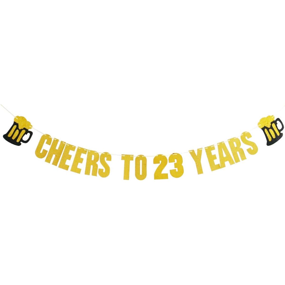 Cheers to 23rd birthday decorations, 23 years flag banner, god glitter 23rd birthday and 23 anniversary party decorations.