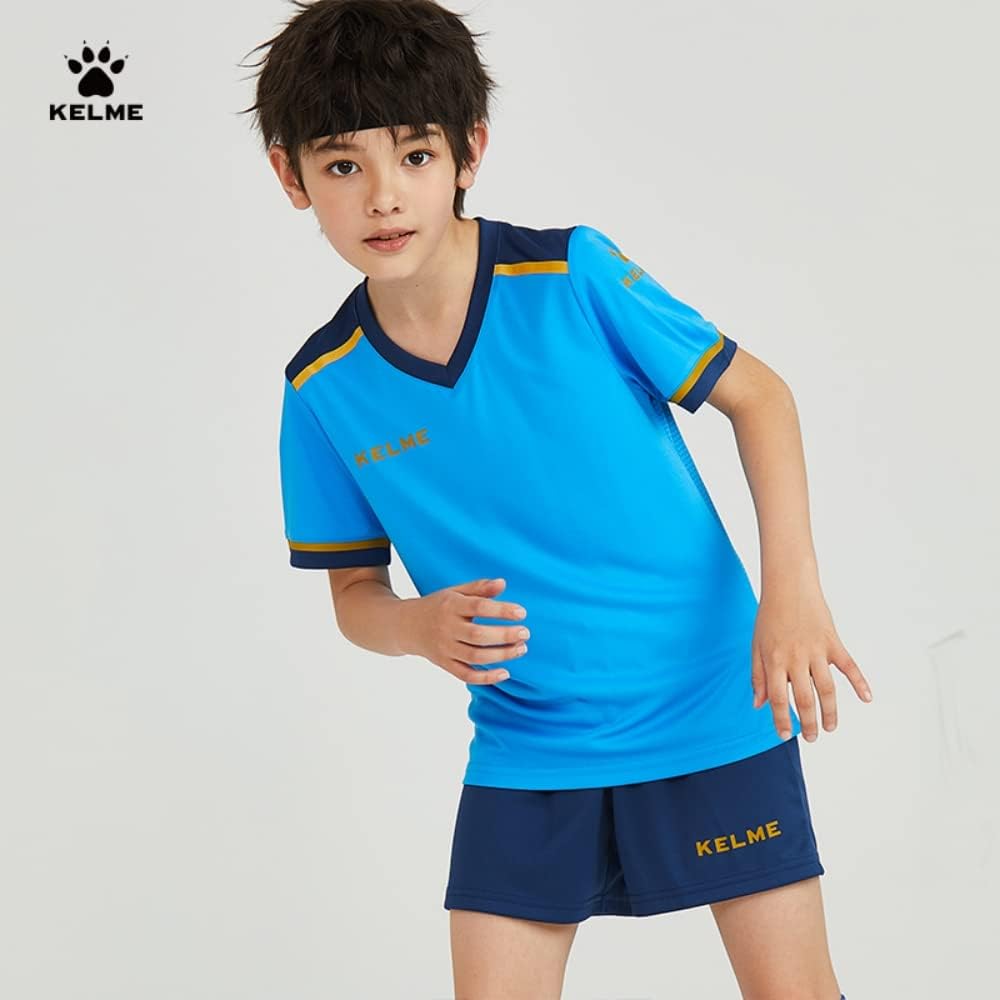 [Kelme] Junior Soccer Wear, Children's Training, Top and Bottom Set, Short Sleeve Shorts, Quick Drying and Breathable