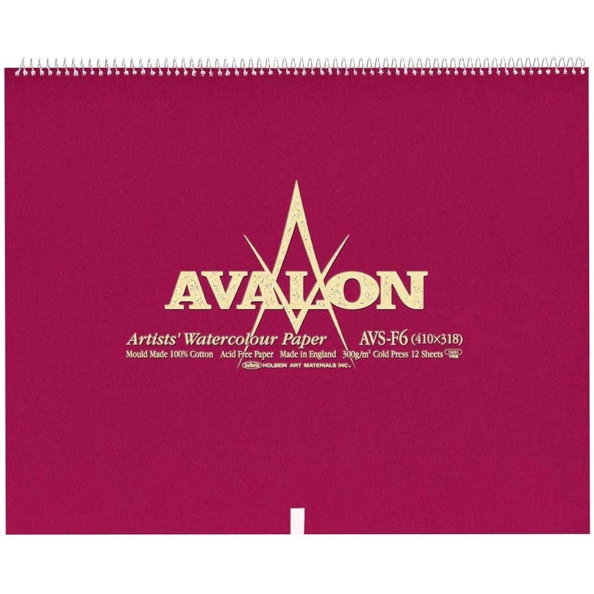 Holbein Avalon Watercolor Paper AVS-F8 Medium 300g F8 Size Spring Binding 12 Sheets 271125