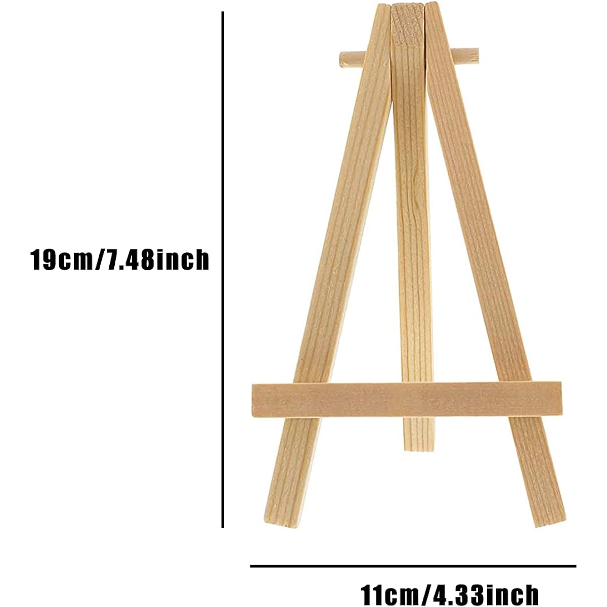 6pcs 7.5" Small Display Wooden Easel Set Natural Wood Display Stand Photo Painting Display Portable Tripod Holder Stand for Kids Crafts/Signs/Photos