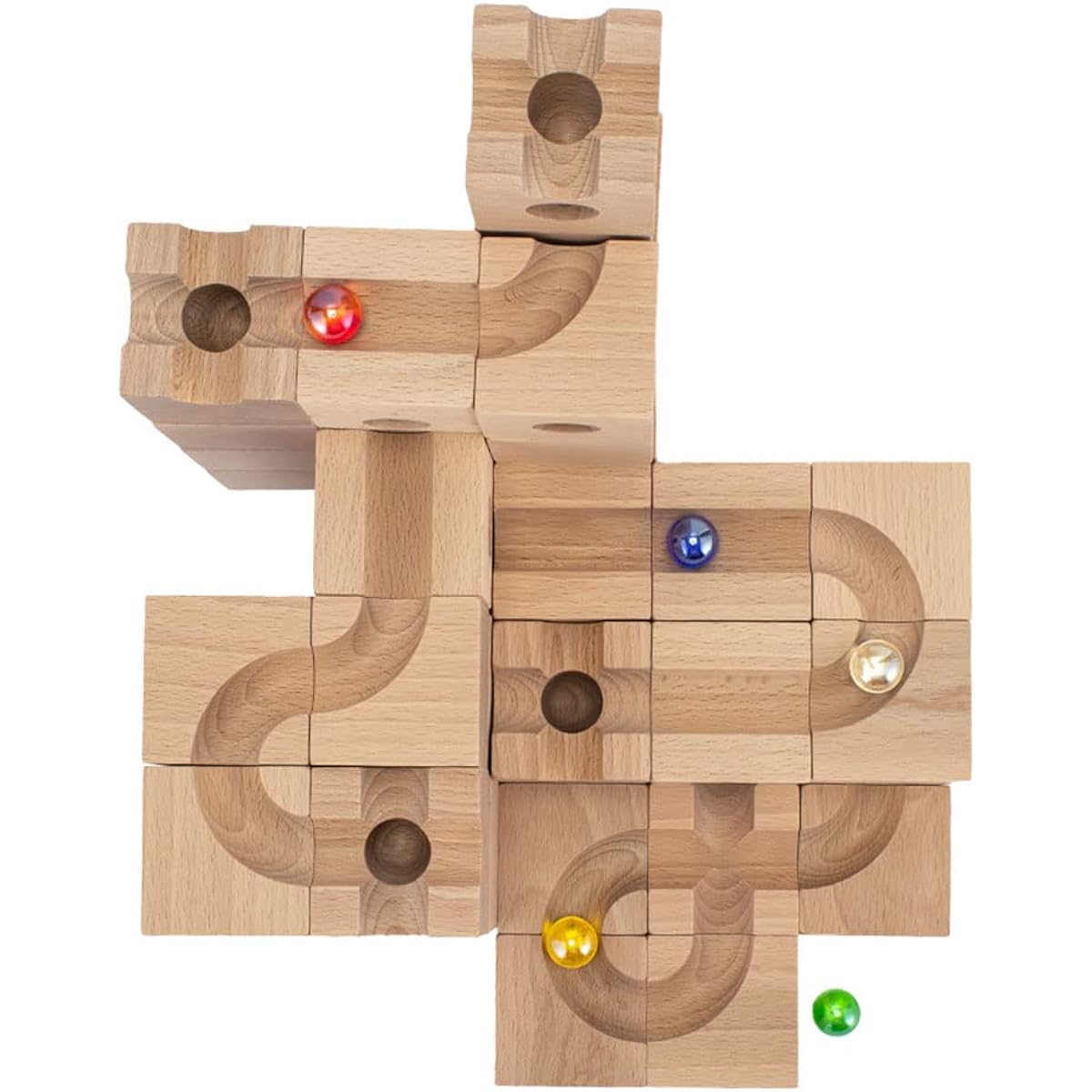 Cuboro Standard 50 50 cubes Large capacity set 204 Ball Path Ball Tower Kids Wooden Toys Building Blocks Cuboro Blocks Starter sets [Parallel import goods]