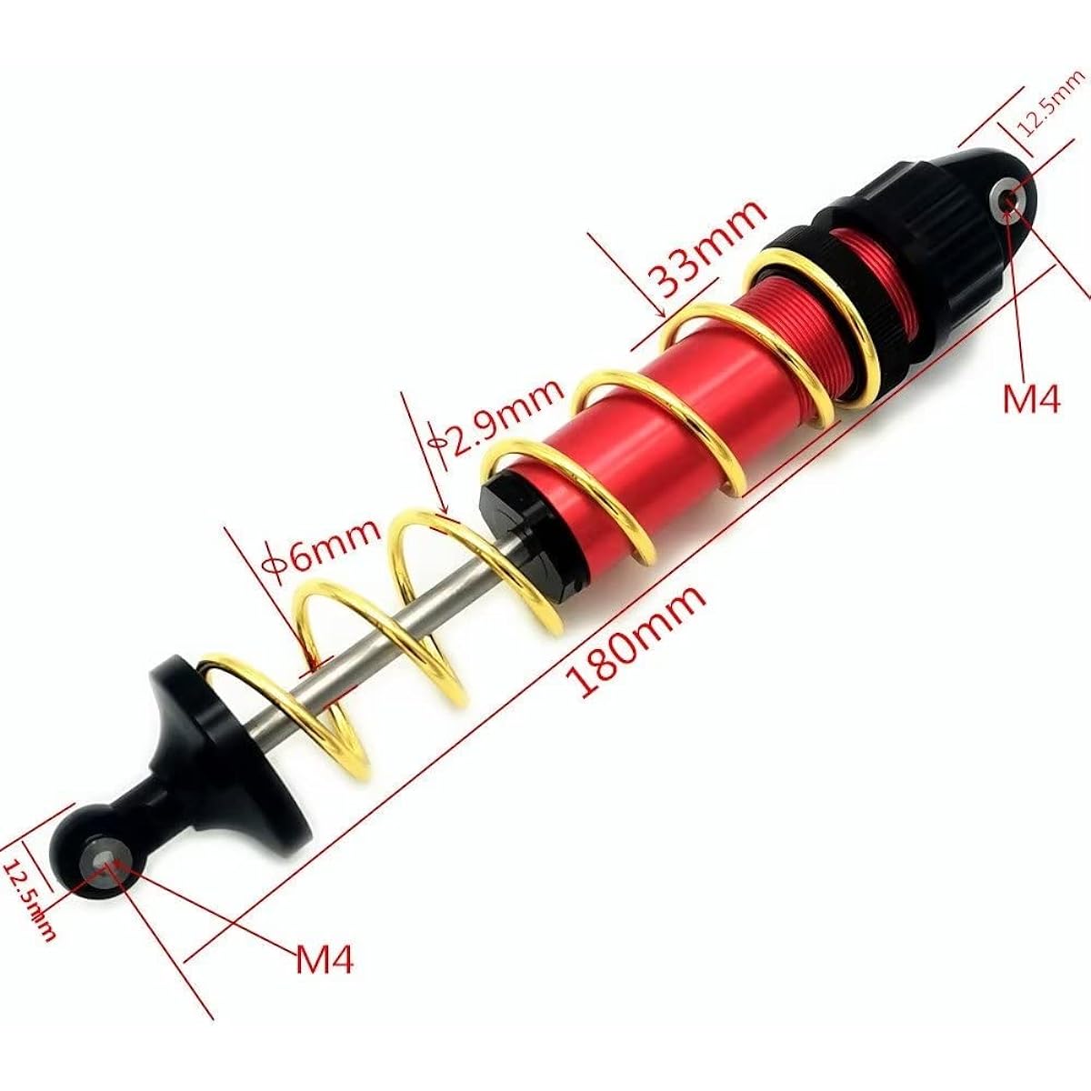 All Aluminum Front Shock Damper Absorber 180mm with Oil for Arrma 1/5 Kraton Outcast 8s ARA330609 + ARA330572