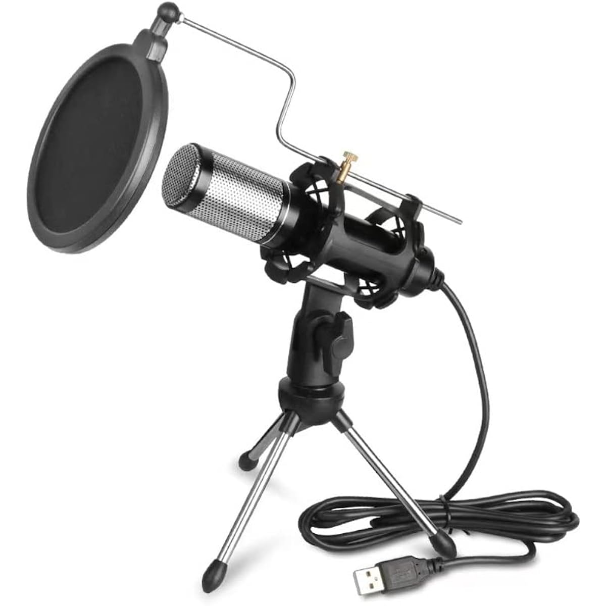 USB Microphone, Professional Studio Condenser Cardioid Microphone Kit, Desktop Microphone for Recording
