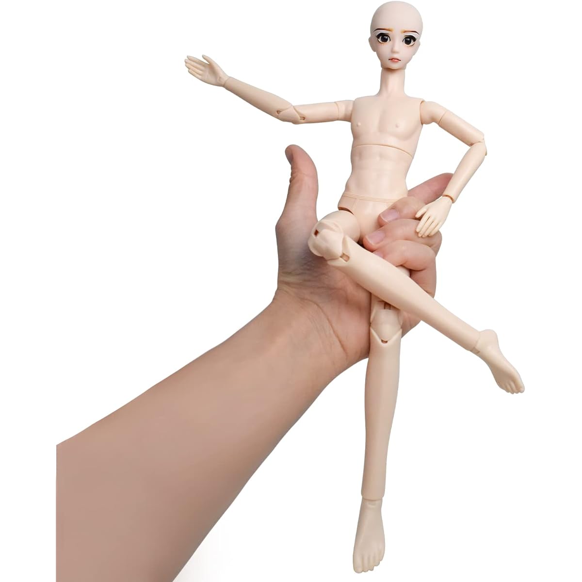 Proudoll 1/6 BJD Doll Body Ball Joint SD Doll 23 Joint Move DIY Doll + Handmade Makeup Eye Free Change (Male)