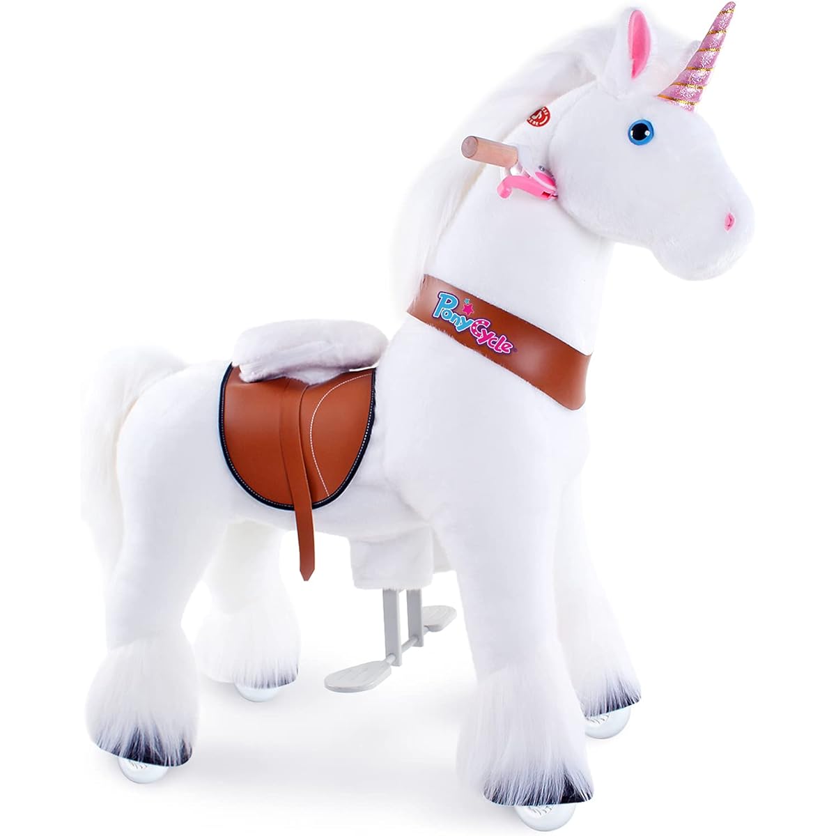 PonyCycle N4042 Official Riding Unicorn Hakuba Giddy Up Pony Stuffed Walking Animal 4-9 Years M Size