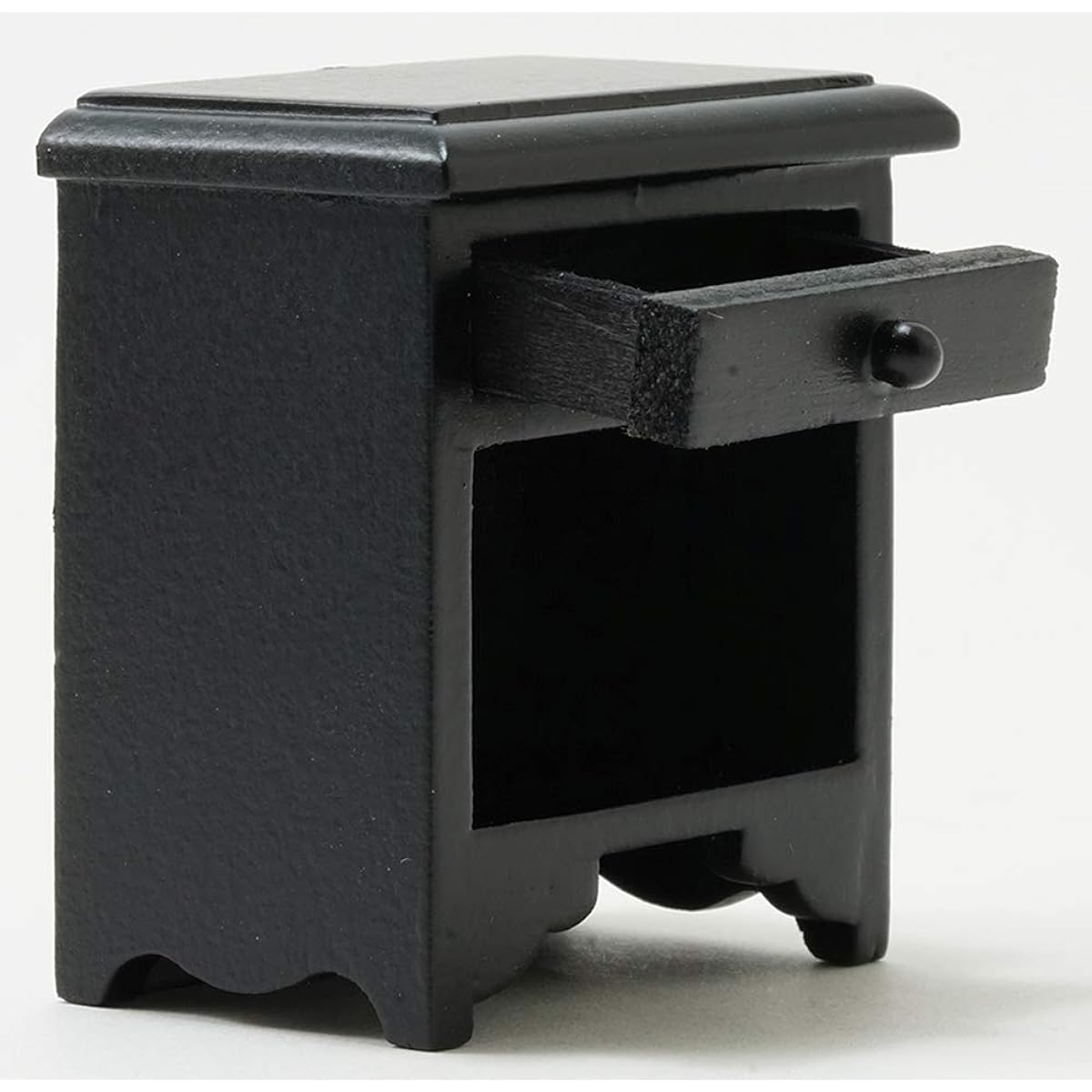 Dollhouse Miniature Nightstand, Black.
