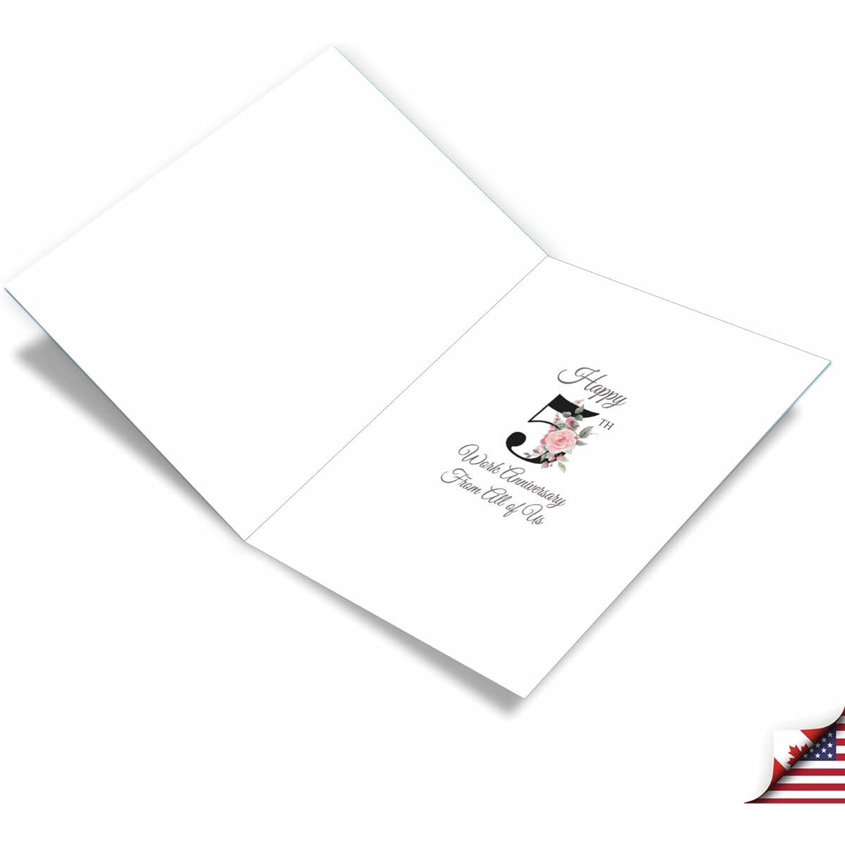 NobleWorks Jumbo 5th Anniversary Greeting Cards from the USA, 8.5 x 11 Inch with Envelopes (1 Pack) Jumbo Floral Works 5 J10494MAG-WA-US