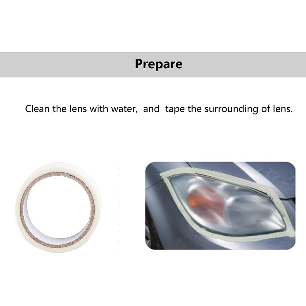 FMS Car Headlight Lens Restoration Kit Headlight Cleaner Polishing Tool for Yellow Headlights Eliminate Dull, Scratched and Cloudy Headlights Add Clarity