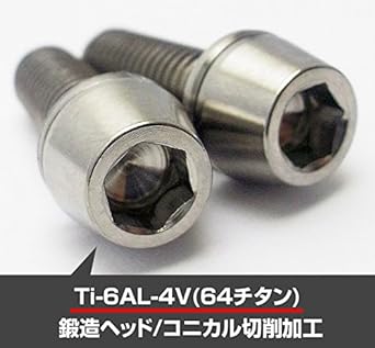 EGWORKS ULTRA-Ti™ High Strength 64 Titanium Taper Bolt M6x45mm (Set of 2)