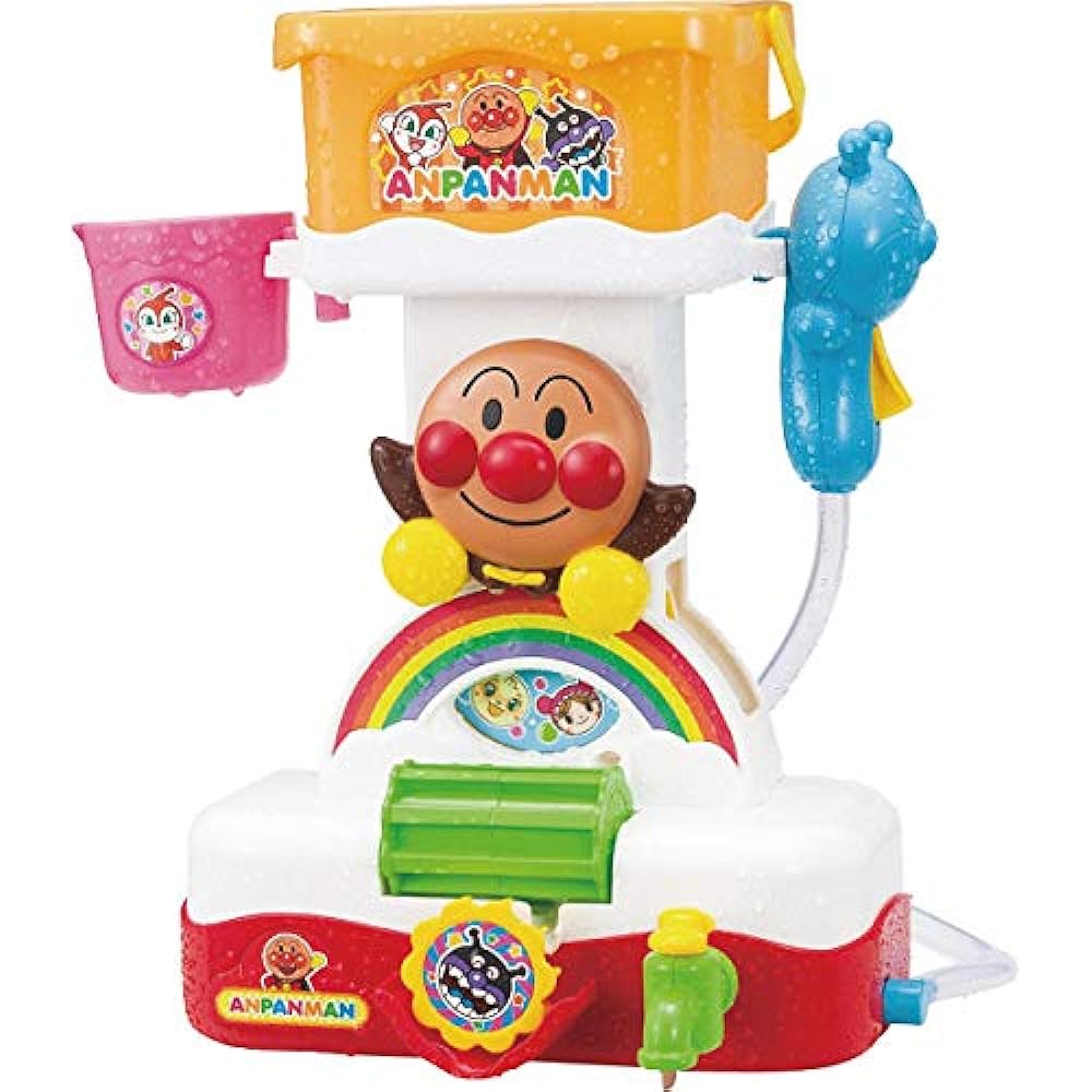 Anpanman Bucket Round and Round Bath Shower & Anpanman and Dadandan Jaba Jaba Bath Slider [Set Purchase]