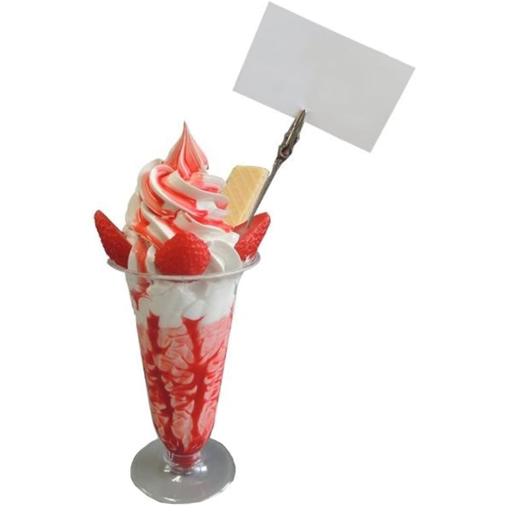 Food sample memo/photo clip made by Japanese craftsmen Strawberry parfait IP-404
