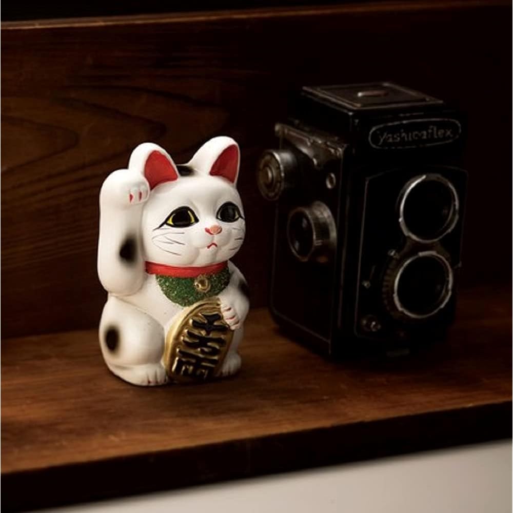Tokoname Ware Made by Umezuki Both Hands Raised Treasure Cat Piggy Bank 26cm Billion Ryo F1821