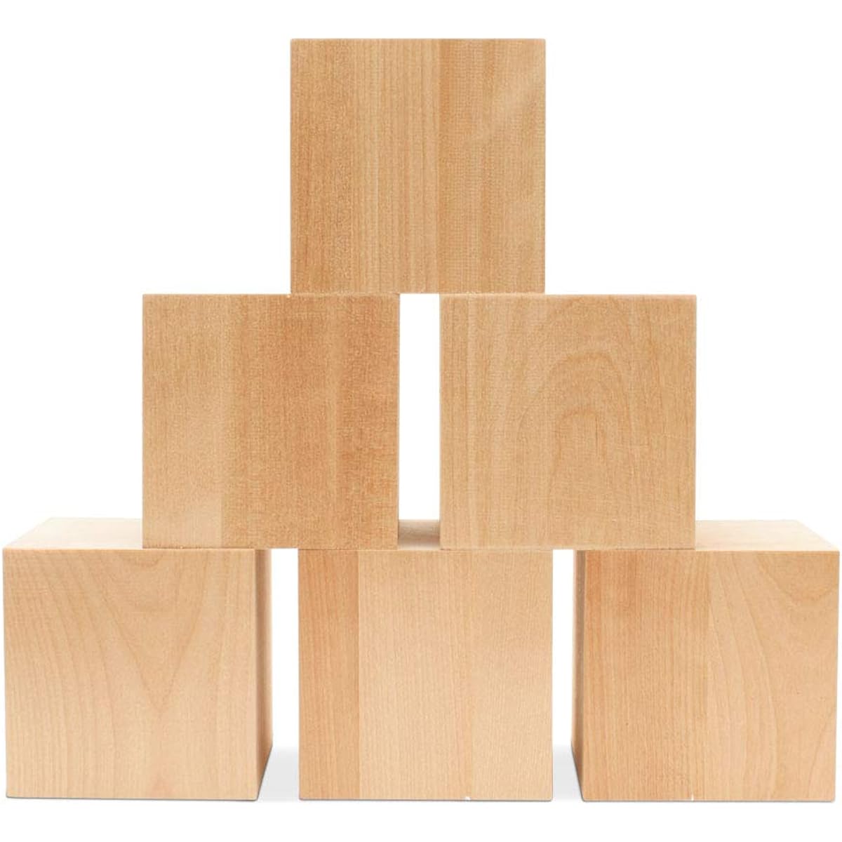 Woodpeckers Wooden Wood Cubes, Pack of 25 4" Square Wood Blocks, DIY Wooden Baby Shower Blocks for Decoration