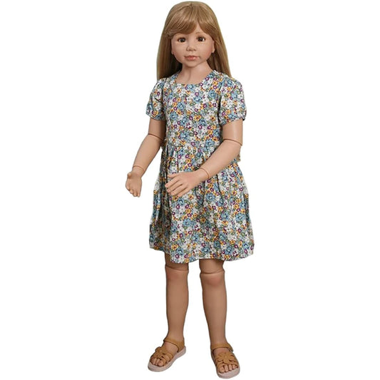 120cm Giant Reborn Baby Silicone Doll Toddler Girl Princess 3-4Years Old Dress Model Ball Jointed Kids Playmates Christmas Gift Toys Early Education