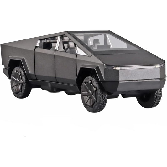 Toy Trucks Cybertruck Pickup Black Model Alloy Diecast Vehicle with Sound and Light