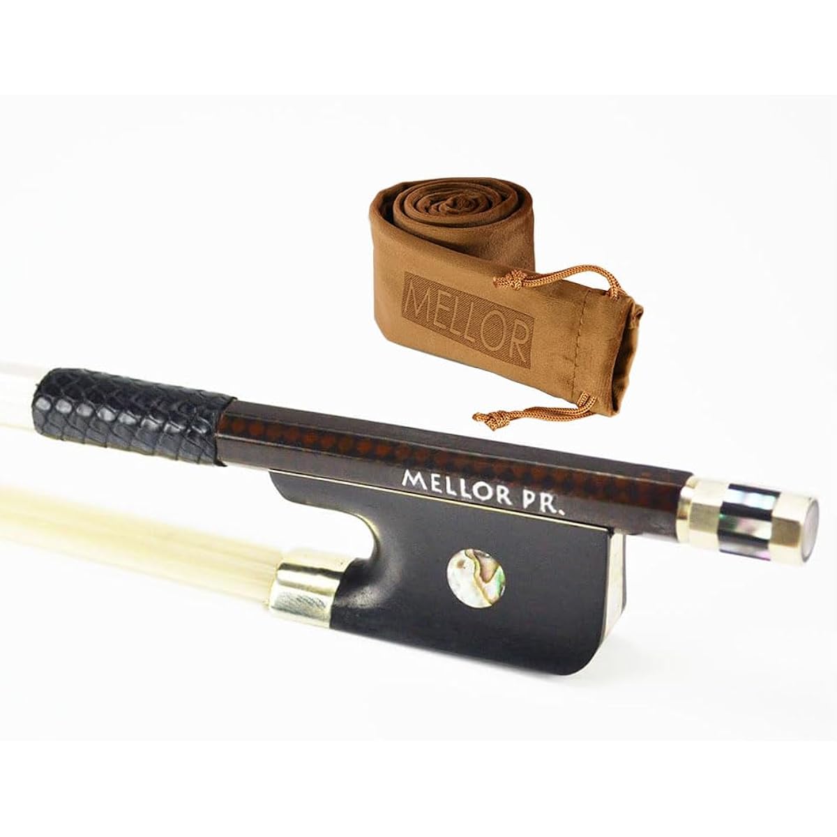 Golden Diagonal Carbon Bow for Cello - Metallic feel and sweet sound - MELLOR P5C
