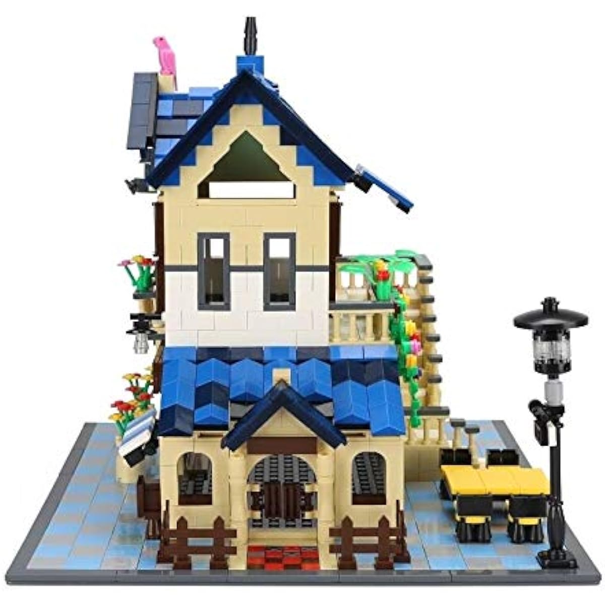 General Jim's Rural Villa French Lodge 1298 Piece City Street Modular Building Blocks Block Set City Creator Architectural Model House Building Blocks Toys - For Teens and Adults