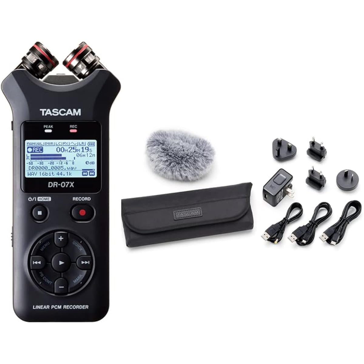 [Accessory pack/AK-DR11G mk3 set] TASCAM - Stereo linear PCM recorder with USB audio interface DR-07X