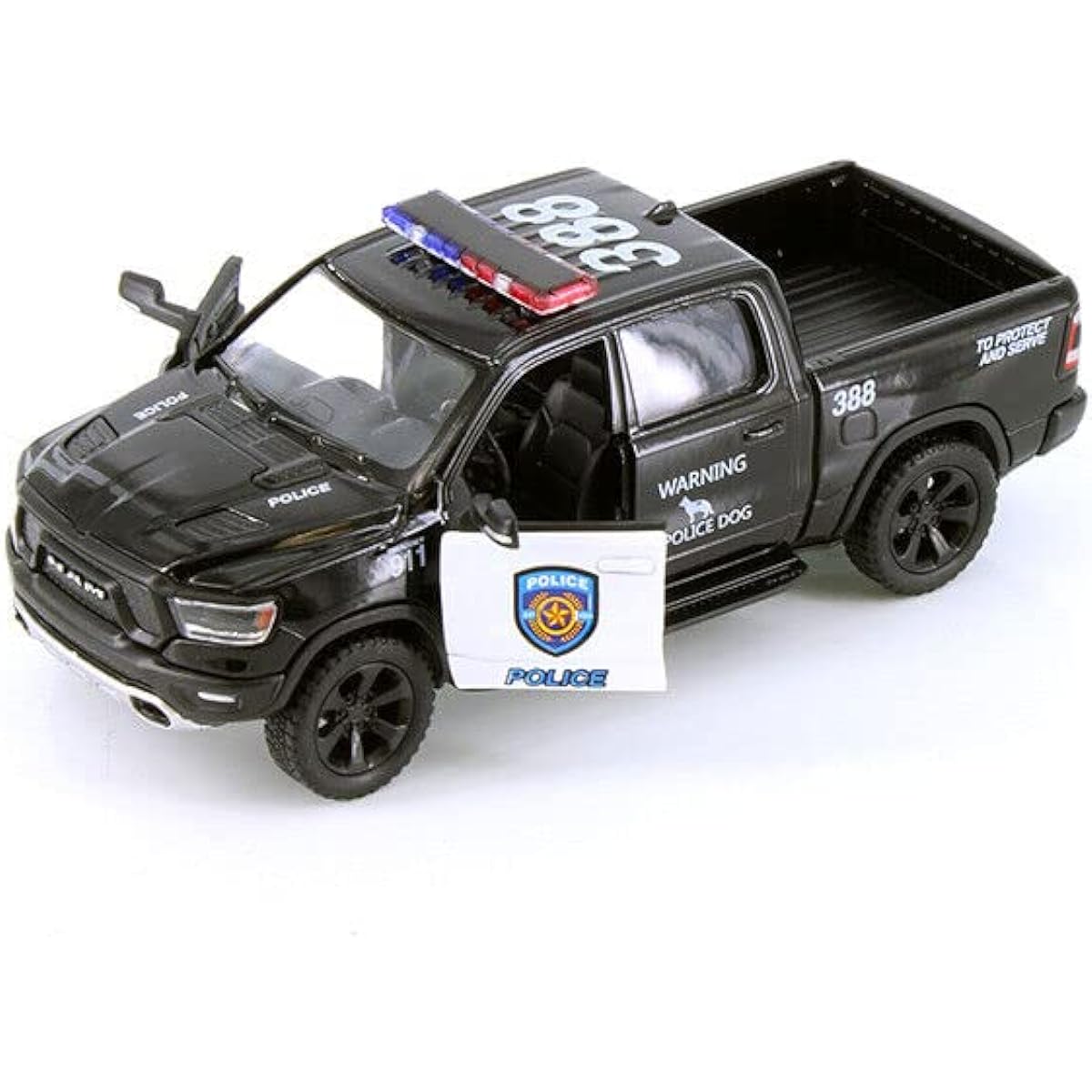 Kinsmart 2019 Dodge Ram 1500 Police Pickup Truck Diecast Model Car 1/46 O Scale Diecast Truck
