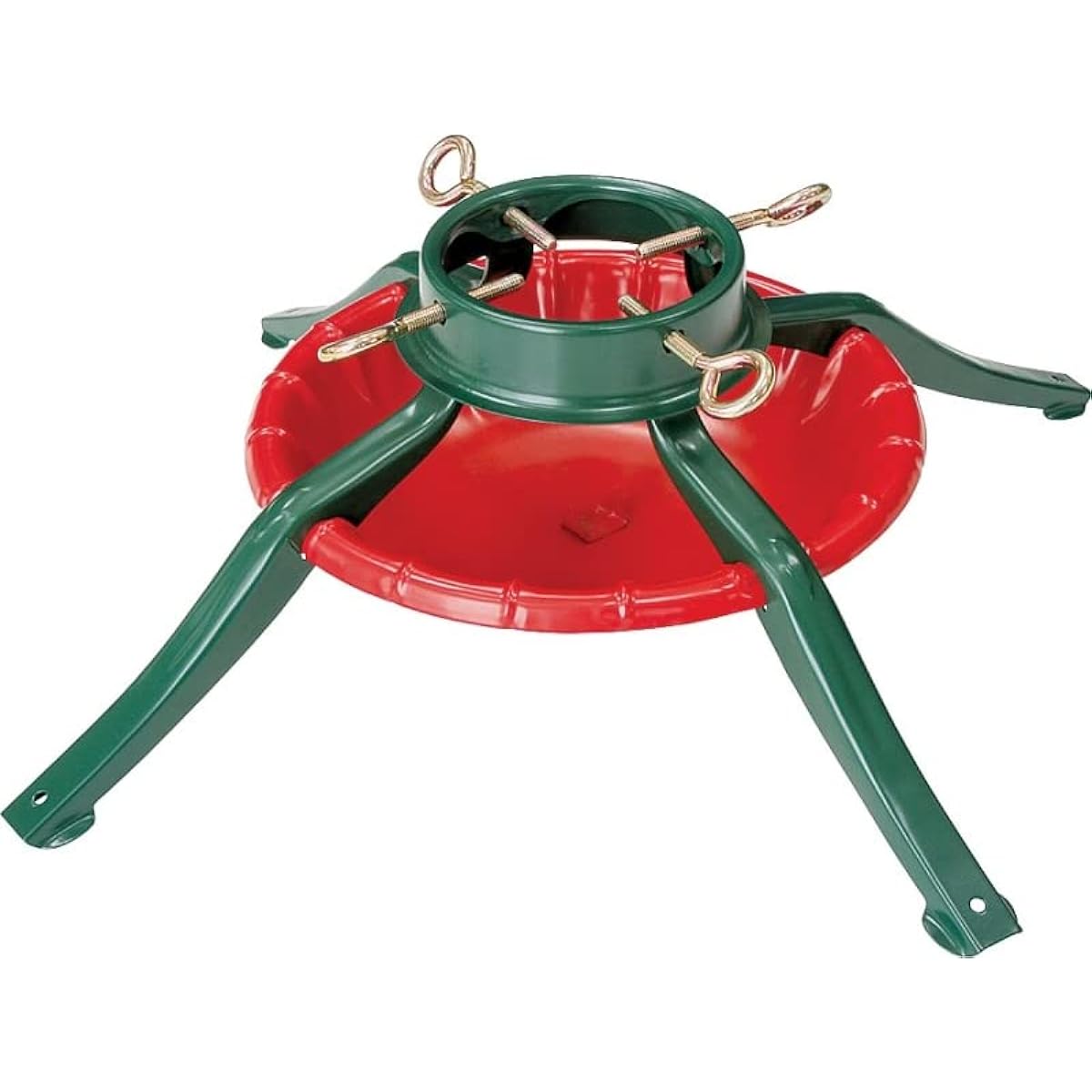 Rocky Mountain Goods Metal Christmas Tree Stand Fits Live Trees Up to 8 Feet - Stable Metal Base Holds 1.125 Gallons of Water - No Tools Required