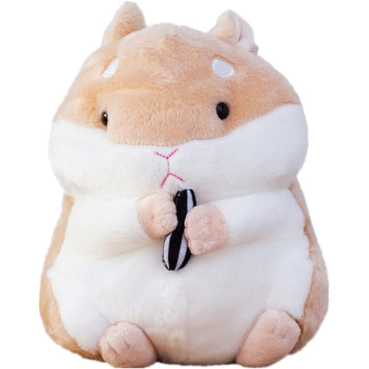 AUCOOMA Hamster Plush Toy for Kids, Cute 9 Inch Brown Hamster Stuffed Animal