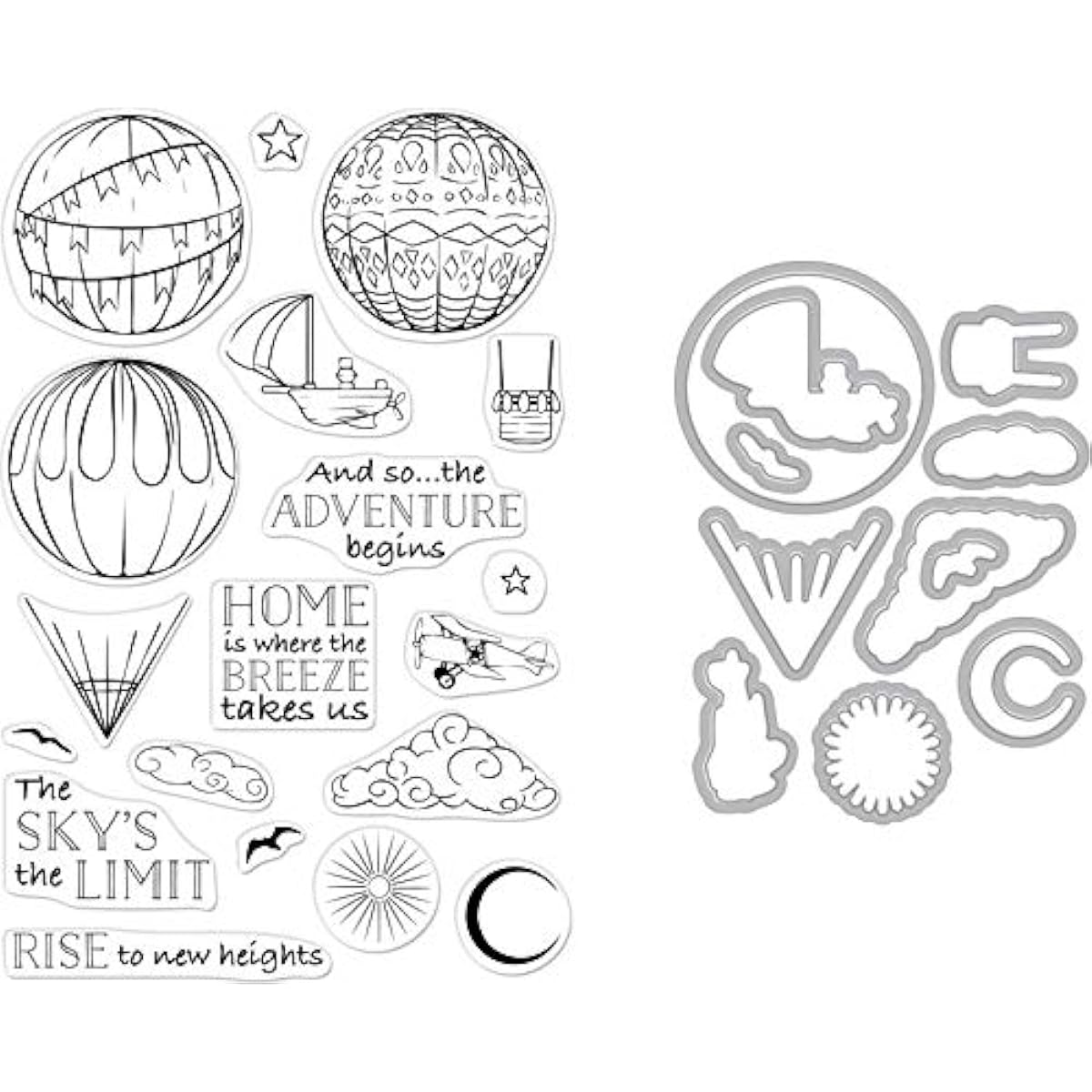 HERO ARTS Stamp & DIE Combo TH LI Skies the Limit Balloon One Size