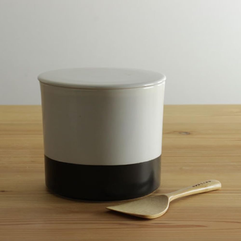 Kamoshika Dogu Store Storage Container, Miso Jar, Capacity 1600ml, Size φ16 x H14cm, Made in Japan, Ceramic Miso Jar, Miso Jar, Sealed (Misono Jar, Blue)