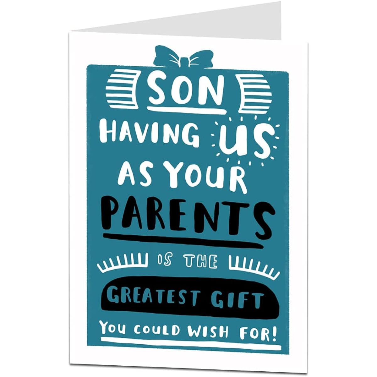 Funny Son Birthday Card 16th 17th 18th 19th 21st 30th 40th 50th Cool and quirky design Blank inside to add your own greeting. from mom and dad's parents