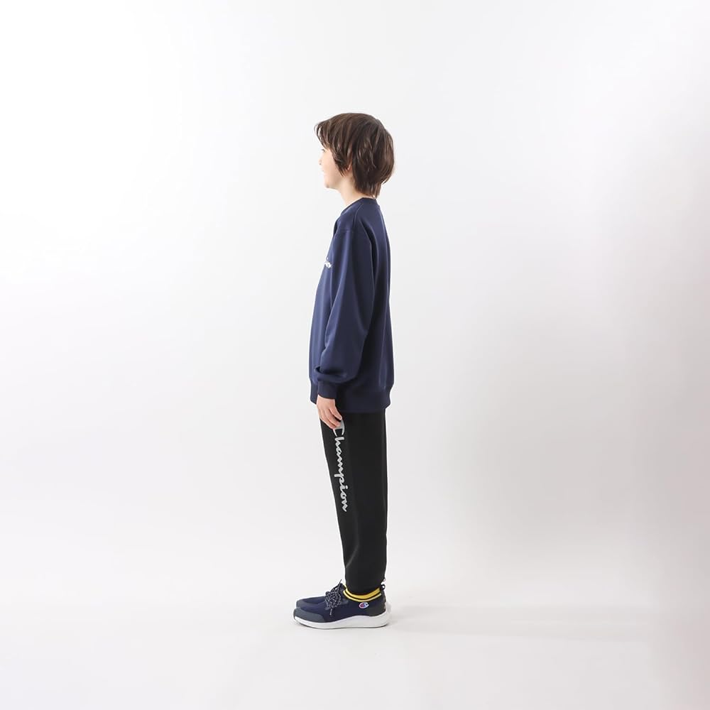 [Champion] CK-YS017 Sweatshirt, Kids, Long Sleeve, Round Neck, Quick Drying, Script Logo, Crew Neck Shirt, Basic Sports