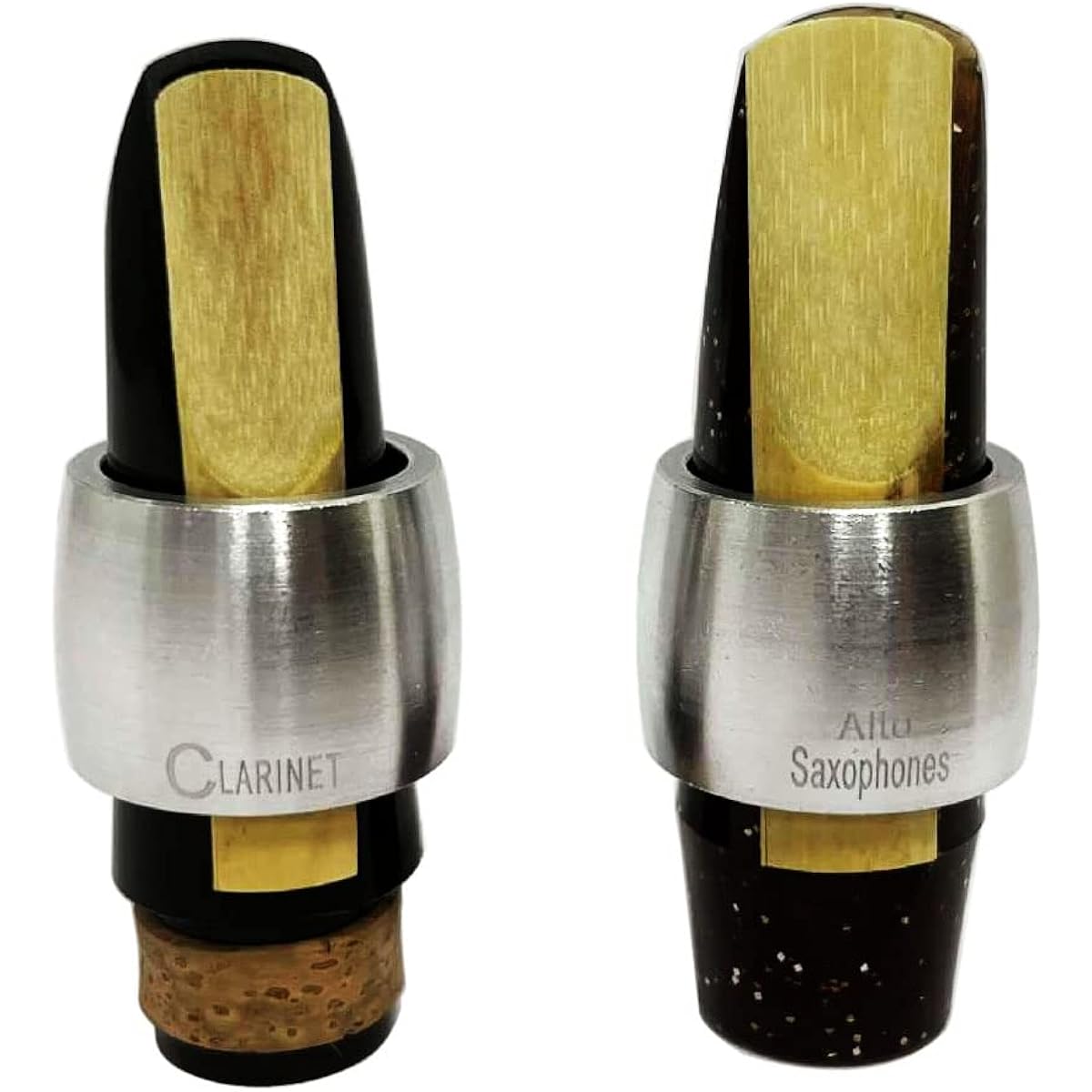 TUOREN Chrome Alto Saxophone Ligature Zipper Compact Durable Alto Saxophone Rubber Bakelite Mouthpiece