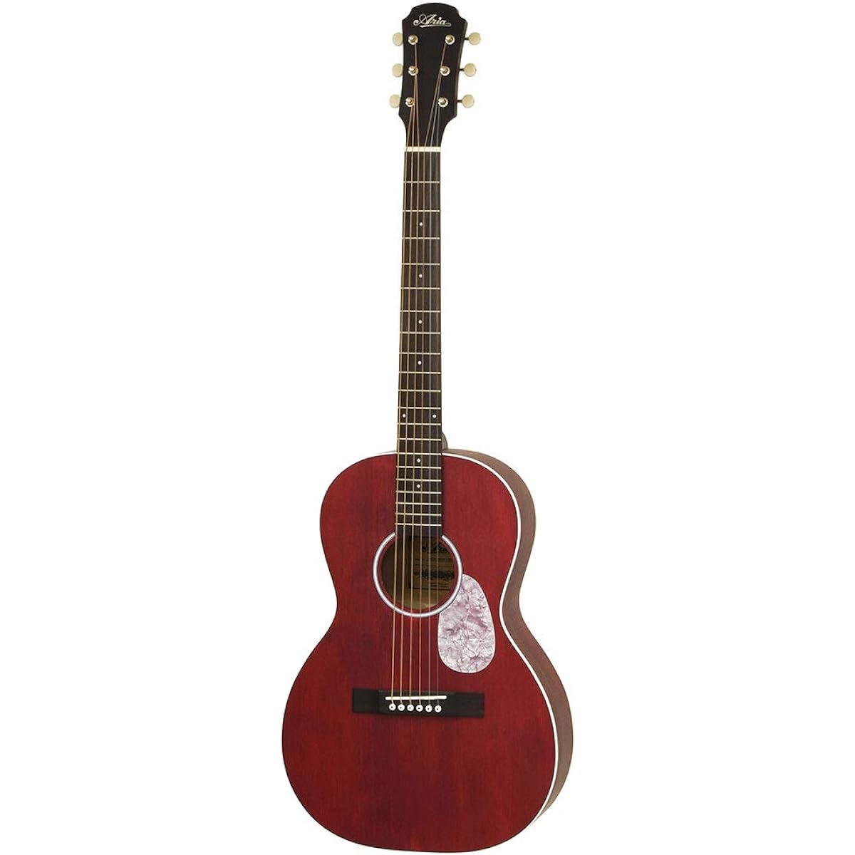 ARIA ARIA-131M UP Stained Red Satin Red Acoustic Guitar Parlor Size Matte Paint Aria