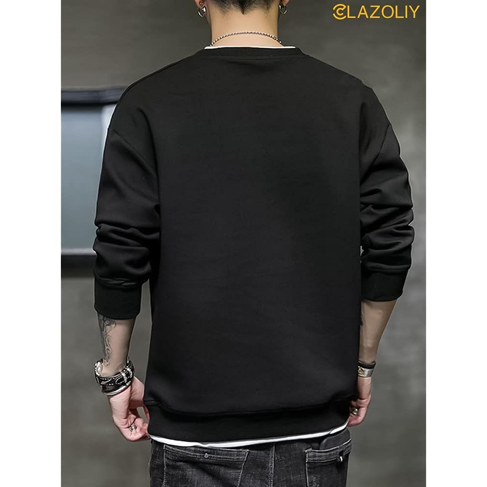 CLAZOLIY Sweatshirt Men's Hoodie T-Shirt Long Sleeve Loose Pullover Tops Casual Stylish Autumn Winter Spring CL114