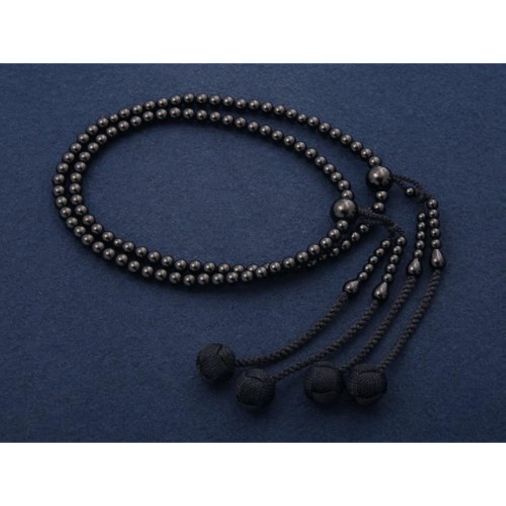 Kyoto Buddhist Altar Hayashi Prayer Beads Shingon Sect Shake 0 Black Onyx (For Women) Official Ceremony [Bead Bag Set] SW-036 Kyoto Prayer Beads