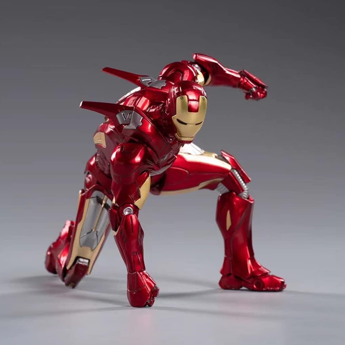 LonullyMege Iron Man MK7 Collectible Action Figure 7-inch 10th Anniversary Metal Texture Paint Movable Mark Model Toy (MK VII)