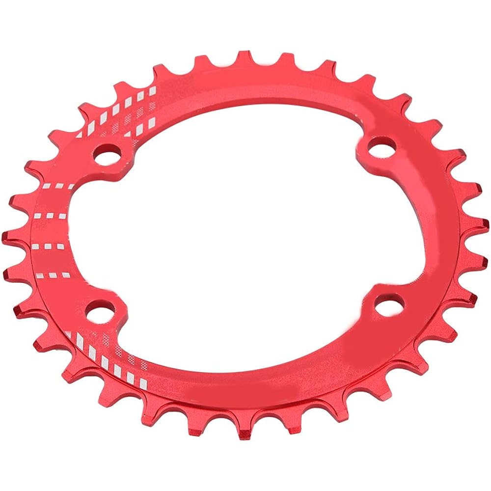 Bicycle Chainring, 96mm BCD 32T 34T 36T 38T Bicycle Single Chainring Guard Compatible with M6000 M7000 M8000 Race Bike Single Narrow Wide Round Chainring