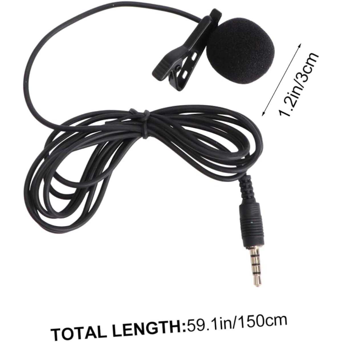 Hemobllo Mini Microphone Portable Clip Lapel Lapel Lapel Condenser Wired Microphone for Mobile Phone Camera Laptop (Black)