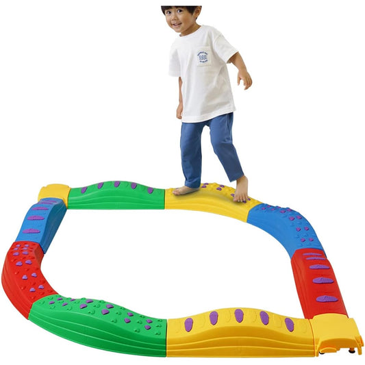 Ange Smile Balance Block, Balance Beam, 10 Pieces, Balance Training, Balance Stone, Indoor, Indoor Play Equipment, Muscle Strength, Core Exercise, Athletic, For Children Ages 3 and Up
