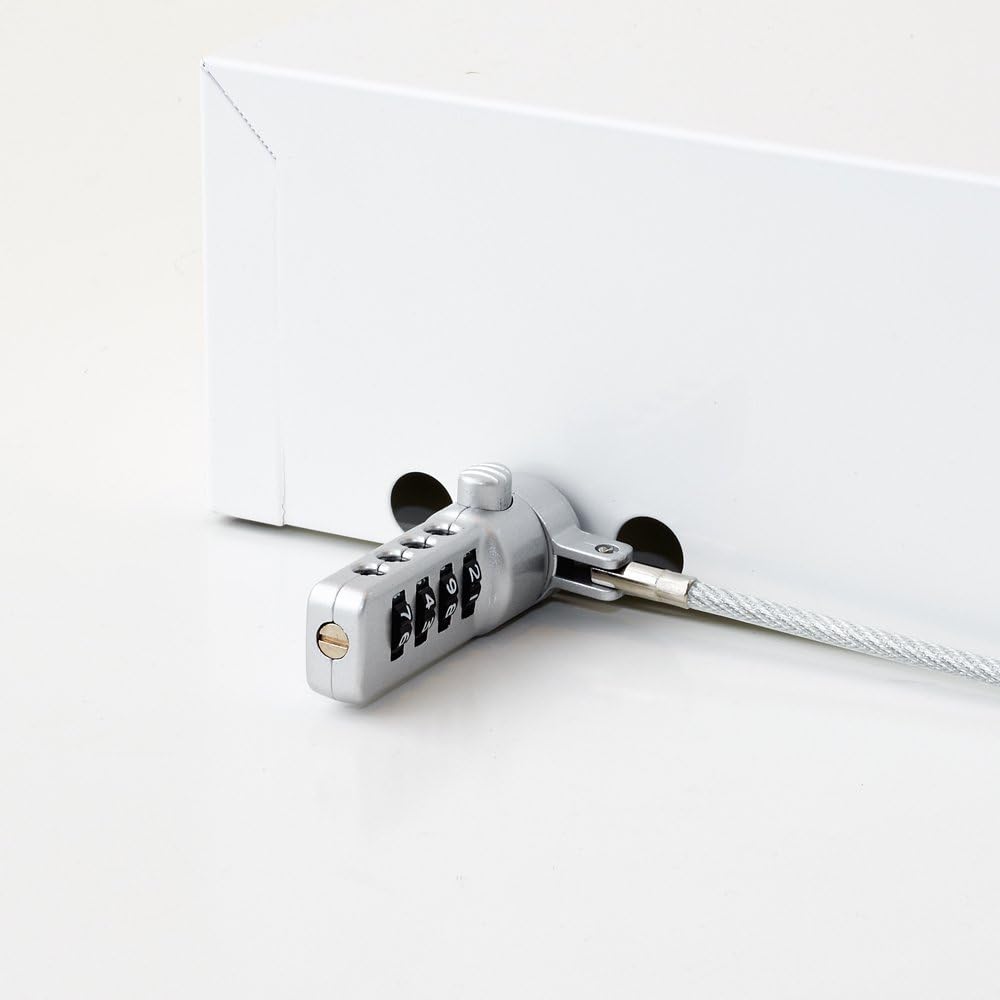 Nakabayashi Security Desktop Case Combination Lock A4 Vertical Type White 92656