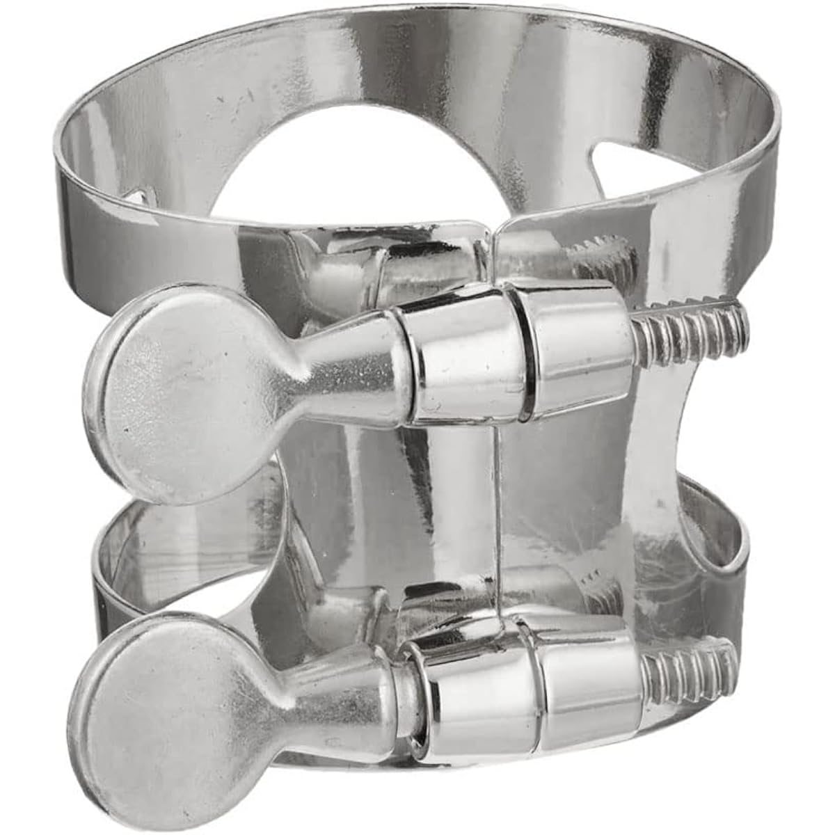 Jiayouy Alto Saxophone Mouthpiece Ligature Double Screw Ligature Silver Plated