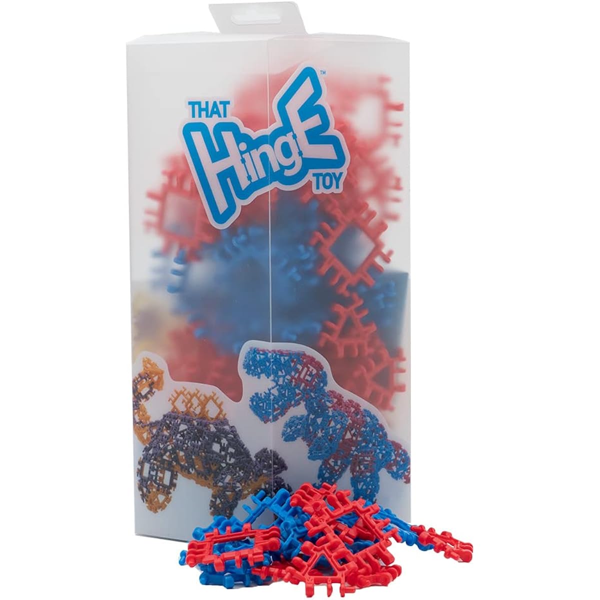 Incredibly Interconnectable Toys Hinge Toy 150 Piece Red + Blue Set Dinosaurs + Other STEM Construction Toys Building Set
