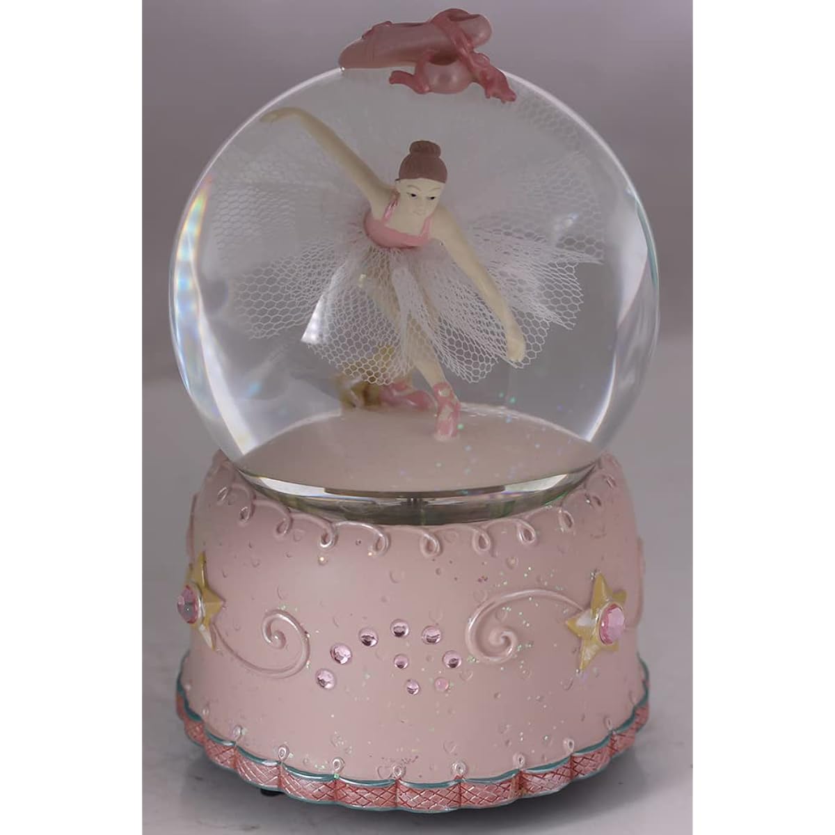 Singeek Ballerina Music Snow Globe Ballet Dancing Girl Rotating Musical Water Globe with Automatic Snow Falling and Colorful Lights (You are My Sunshine)