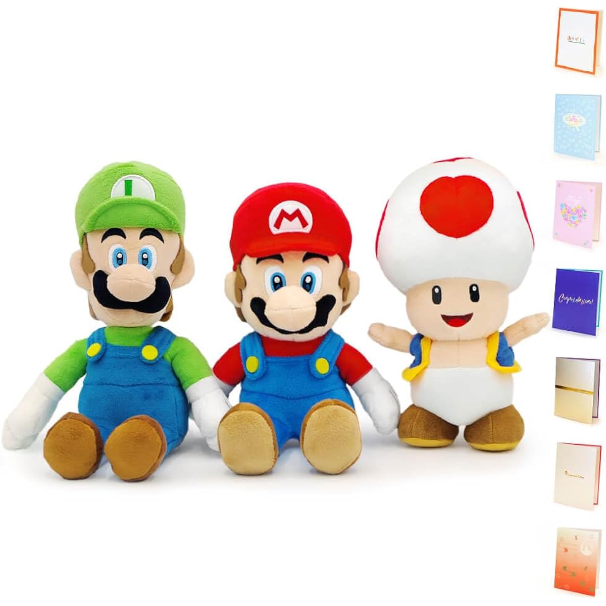 il Congratulatory Telegram Birthday Plush Telegram "Mario & Luigi & Toad Trio Set S (Super Mario ALL STAR COLLECTION)" and "Paper Card Telegram" Set Celebration Gift Nintendo Game MARIO Telegram Congratulatory Telegram Paper Card Mount: 103 "Snow Bright"