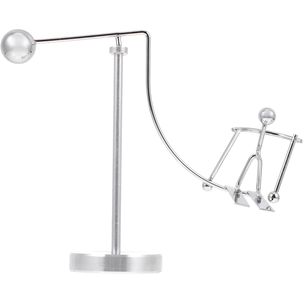 Healifty Desk Art Dynamic Skiing Decorative Desk Tumbler Metal Ball Figurine Gift Craft Balance Birthday Office Funny Sculpture Motion Perpetual Woman Balance Home Psychology Skier Decor Desktop
