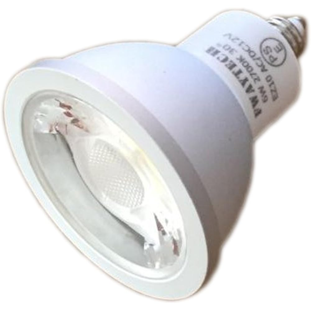 FWAYTECH LED halogen bulb ez10 base jr12v50w COB6W LED spotlight 12V dichroic halogen lamp 50W to 60W equivalent, compatible with sealed fixtures (6W EZ10 base 30 degrees (6 pieces), light bulb color equivalent (2700K))
