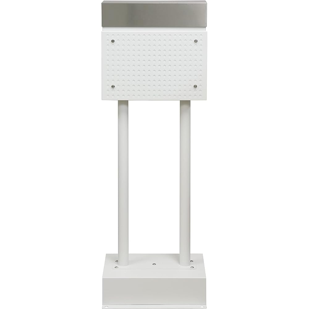 MOJYU Stand Post Rosa White SDM-008 Post Mail Box Stylish Mailbox Delivery Box Scandinavian Style with Lock Freestanding Stand High Type Entrance Home Use