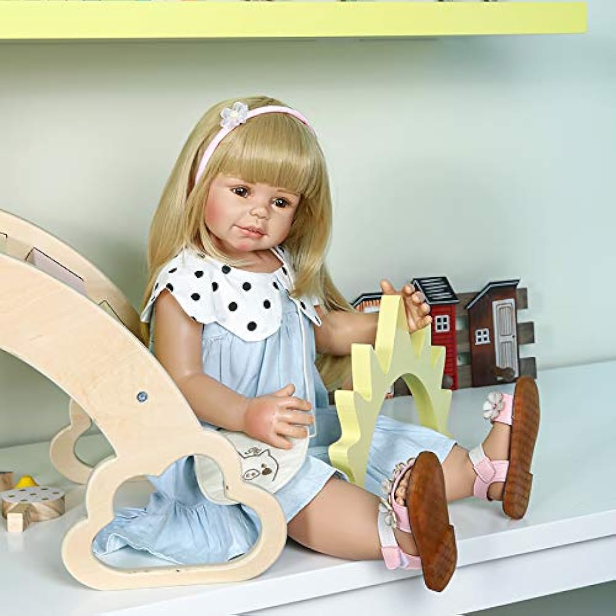 28inch Toddler Doll Vinyl Full Body Reborn Doll Blue 28NPK1907-Girl