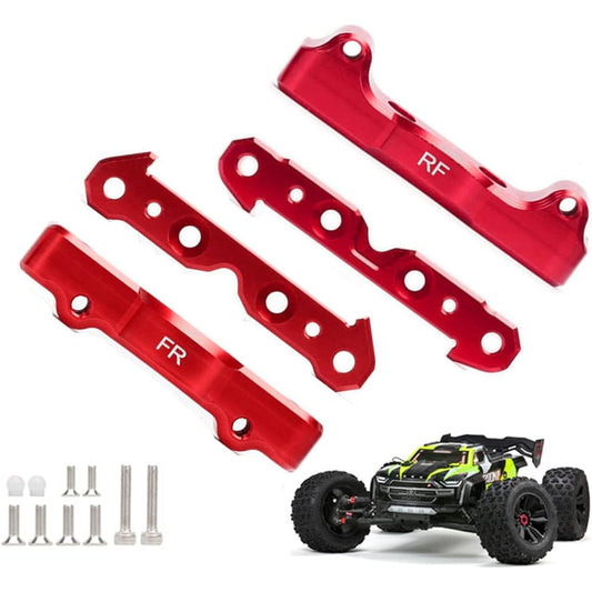 Aluminum Front Rear Suspension Hanger Lower Arm Mount RC Car 1/5 ARRMA 8S Kraton Outcast Upgrade Parts # ARA330555 ARA330557 ARA330556 ARA330594 (Red)