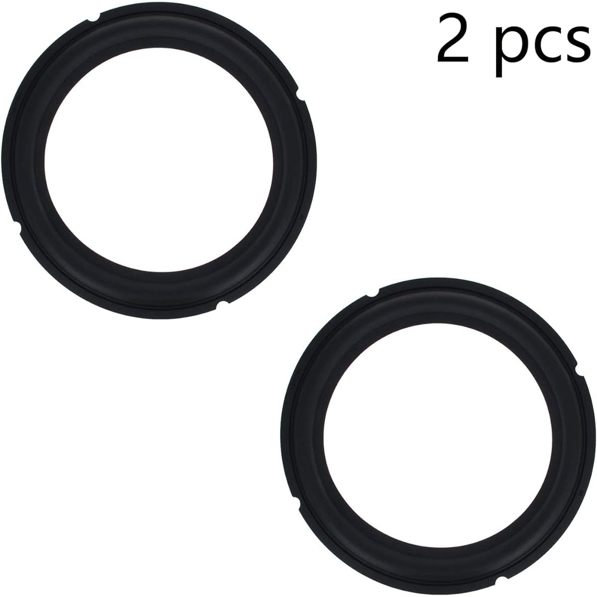 Fielect 2pcs 8" Black Notch Speaker Rubber Edge Surround Ring Replacement Parts for Speaker Repair and DIY