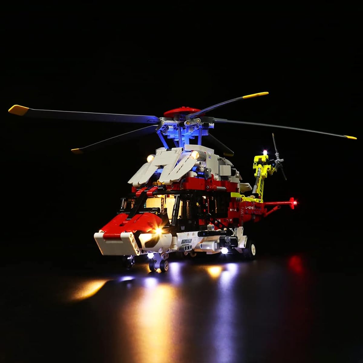 VONADO LED Light Kit for Lego Airbus H175 Rescue Helicopter 42145 DIY Lighting Compatible with Lego Technic Helicopter (No Lego) Creative Decoration Lego Helicopter Light (Light Only) - Upgraded Version